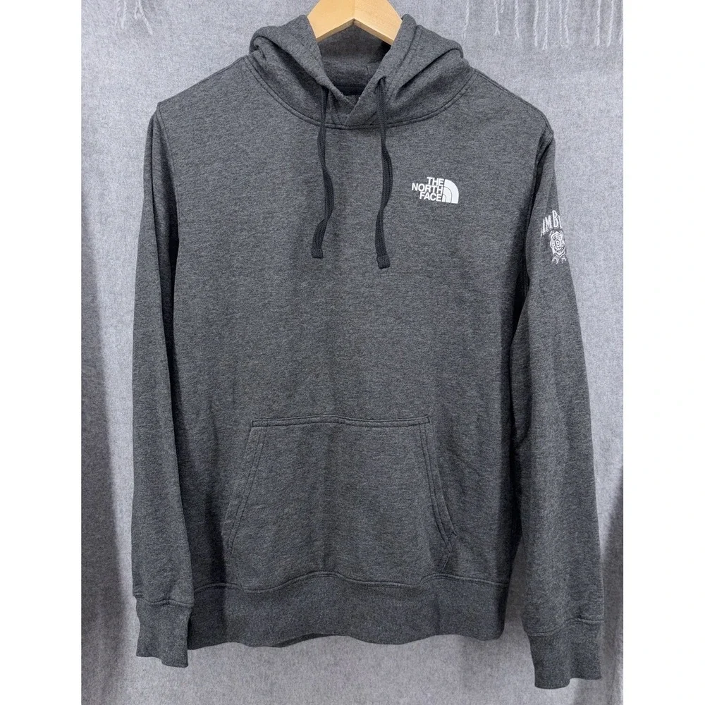 The North Face Mens Fleece‎ Hoodie Jim Beam Logo Medium Charcoal Gray